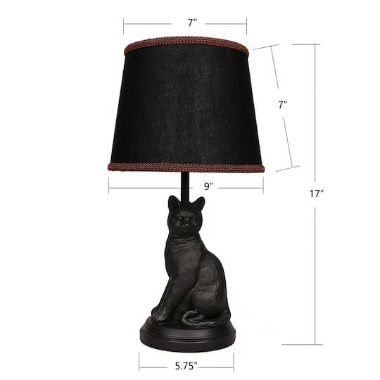 17" Black Cat Lamp Tabletop Décor by Ashland®